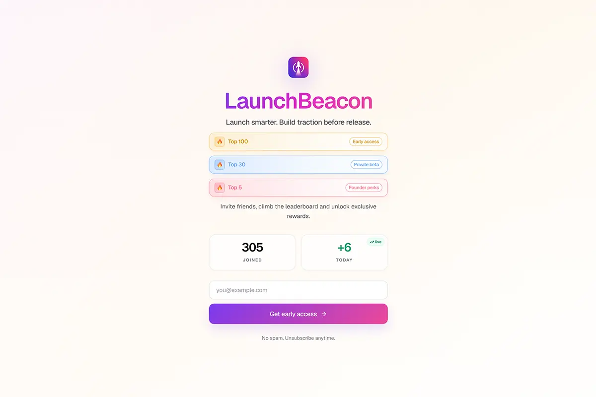 Hosted landing page